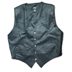 Stefano Leather Vest Mens Large